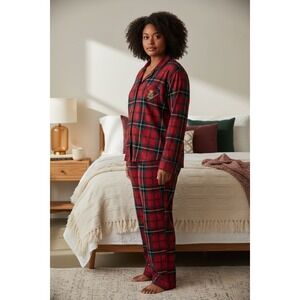 LAUREN Ralph Lauren Black Label Women's Plus Size 2X Plaid Flannel Pajama